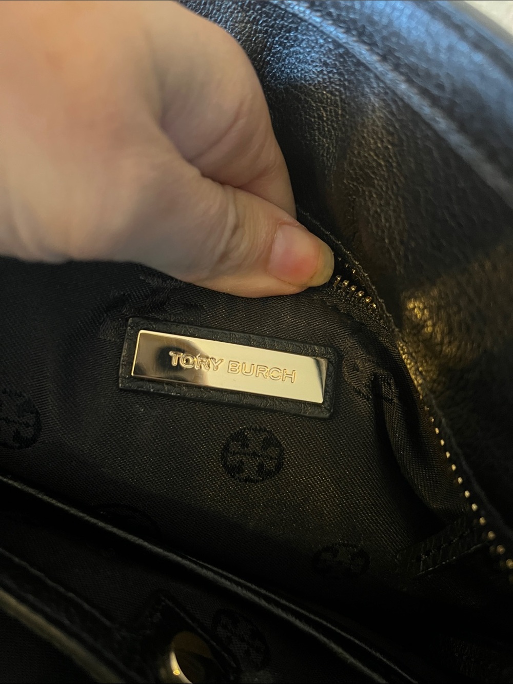 Tory Burch Black Pebbled Leather Satchel with Detachable Strap - Picture 10 of 13